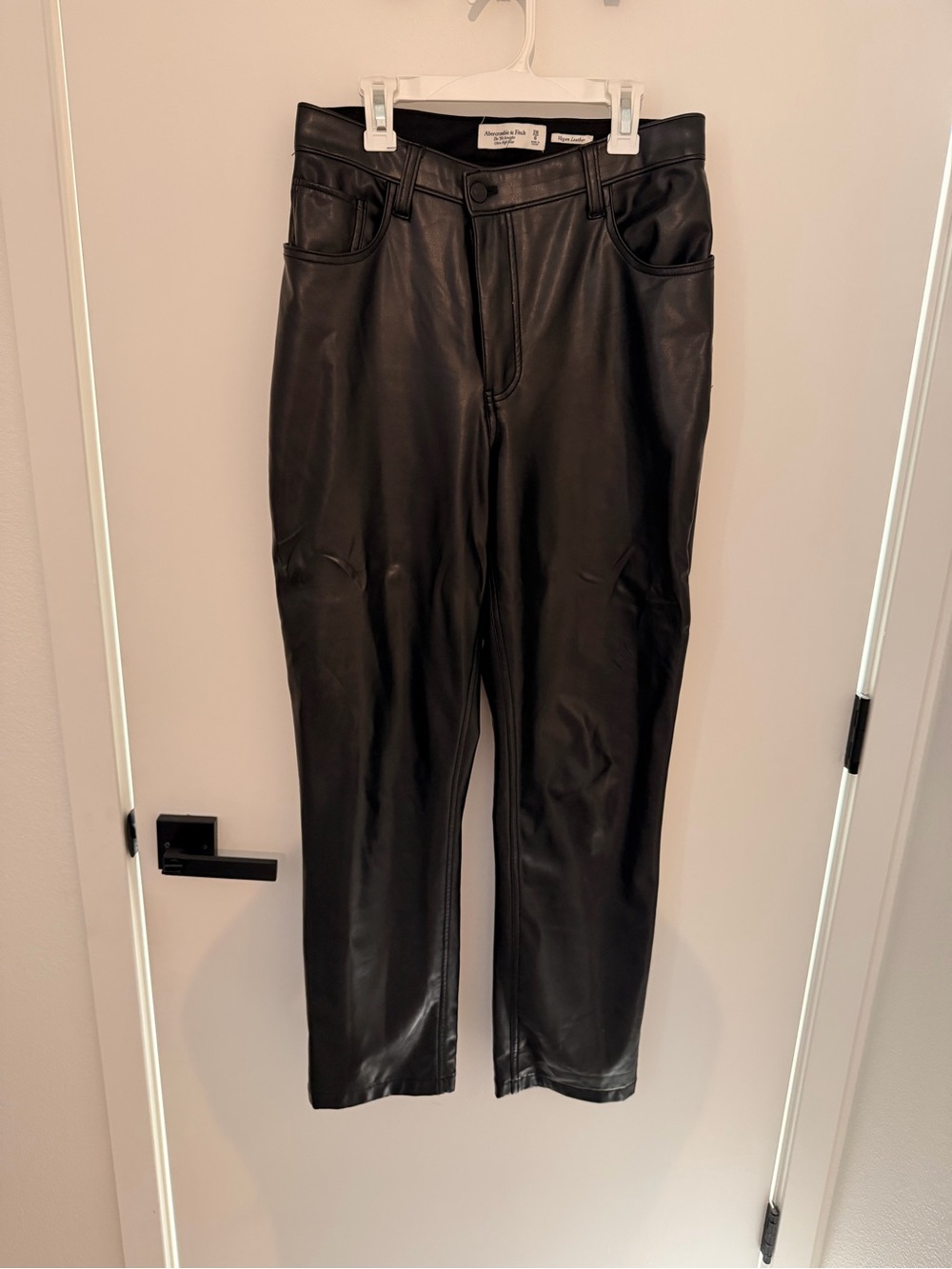 Abercrombie & Fitch Black Faux Leather Bootcut Jeans